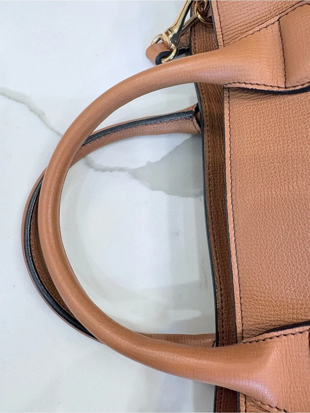 Burberry Banner Tote Bag with Top Handles and strap (Light Brown)